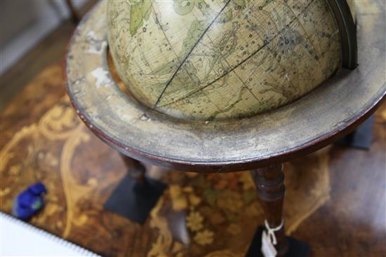 A Carys new celestial 12inch table top model globe, dated 1810, overall height 17in.